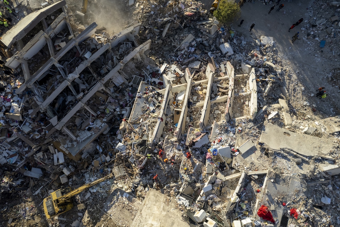 arthquake destruction in Antakya, Türkiye