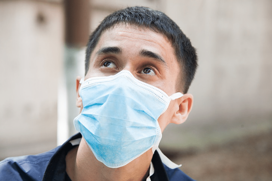 man wearing facemask