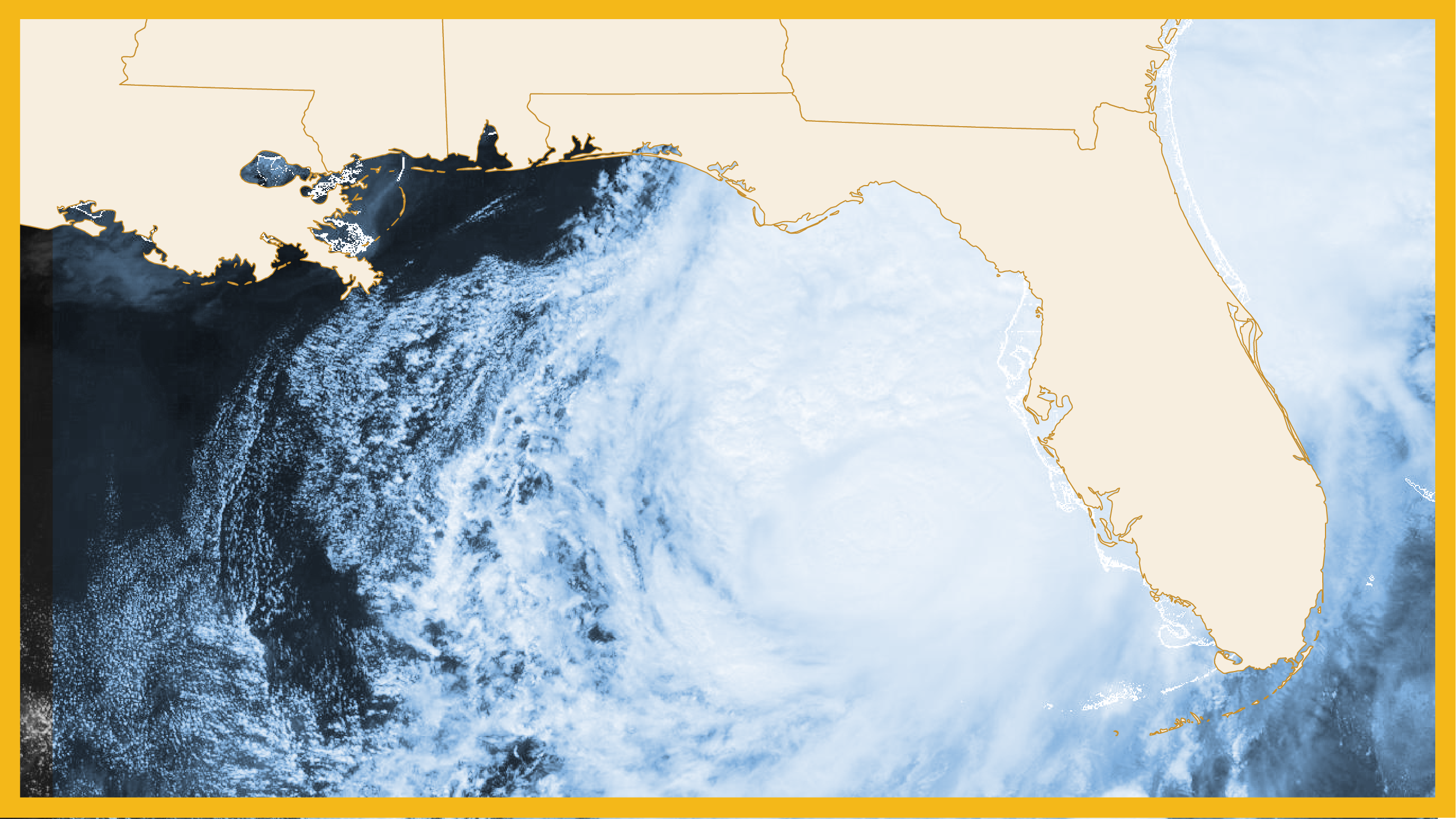 Hurricane Milton hitting Florida graphic