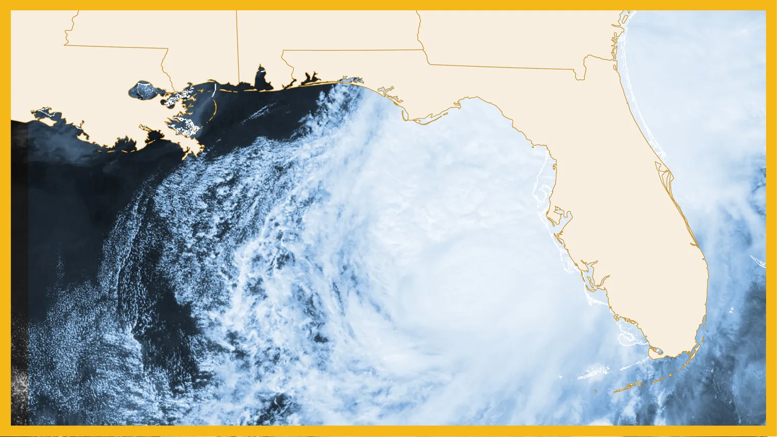 Hurricane Milton hitting Florida graphic