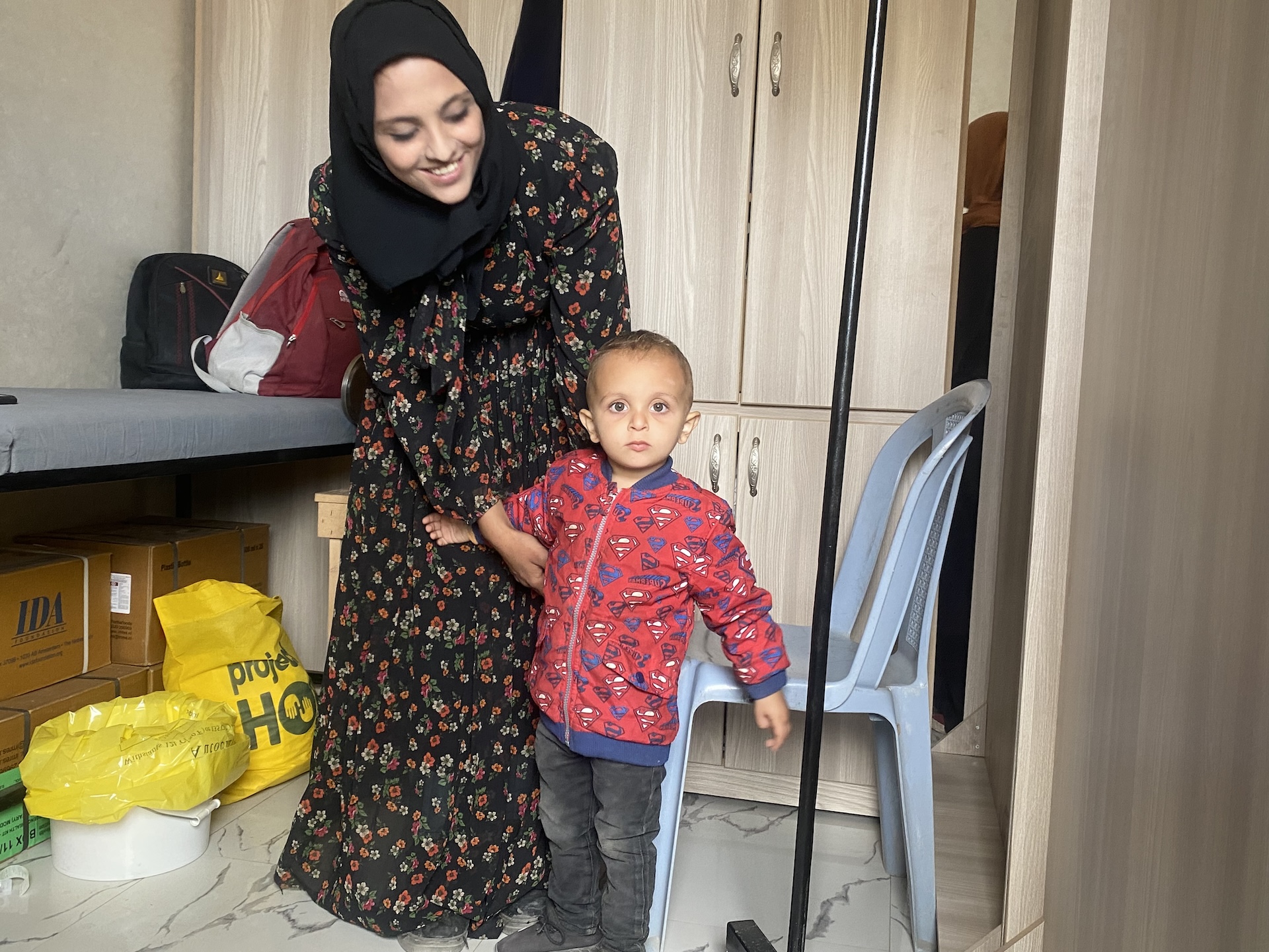 mother and young child at refugee camp in Gaza